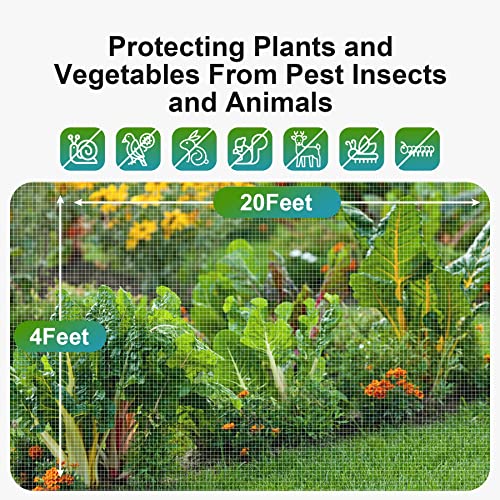 Garden Netting Pest Barrier: 4'x20' Fine Bug Netting - size: 4'x20'