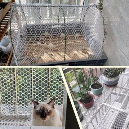 Plastic Wire Mesh Fence 16in x 33Ft Plastic Chicken Wire Mesh for Poultry, Dogs, Rabbit, Snake Barrier & Gardening Versatile Plastic Fencing (16in x 33Ft, White) - color: White, size: 16in x 33Ft