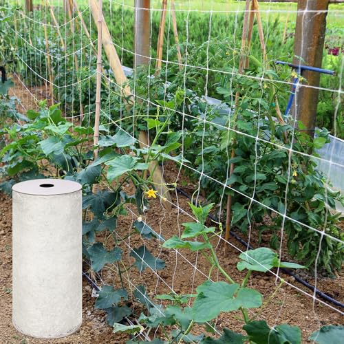 Berlune 5 x 1000 ft Trellis Netting Roll Heavy Duty Nylon Garden Trellis Netting with 6 Inch Mesh Soft Plant Support Net for Climbing Plants, Grape Racks, Growing Support Bean, Pea, Tomatoes - size: 5 x 1000 ft