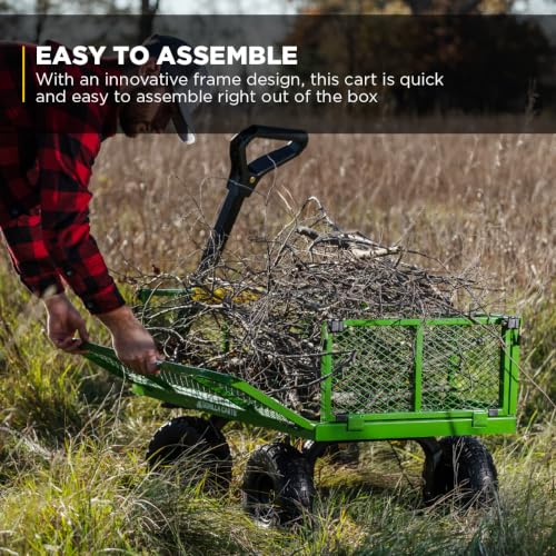 Gorilla Carts Steel Utility Garden Cart, 800 lb. Capacity, Flat Free Tires