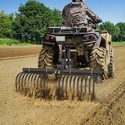 YITAMOTOR ATV/UTV Landscape Rake, Fits for ATV/UTV Manual Implement Lift - style: ATV Landscape Rake Implement