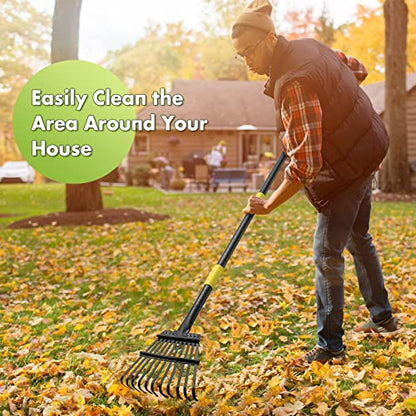 Rake for Leaves, Heavy Duty Small Leaf Rakes for Lawns & Yard with 78” Length 8.5” Width 11 Metal Tines, Lightweight Gardening Rake for Women Men Kids for Shrub,Grass,Mulch - style: 11 Tines 6FT