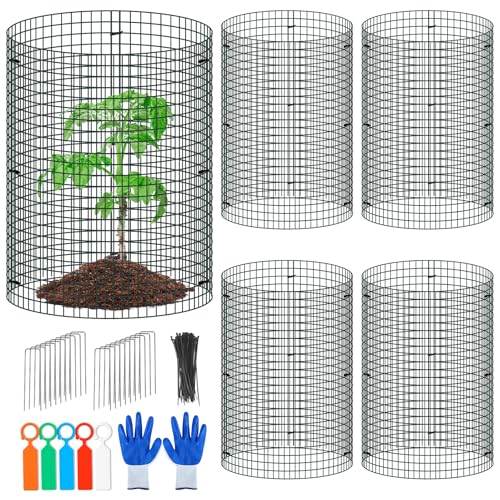 5 Pack Wire Plant Protector, 16"x12" Detachable Metal Plant Protectors Mesh, Garden Plant Protectors for Shrubs Flowers Vegetables to Keep Rabbit & Chicken Animals Out