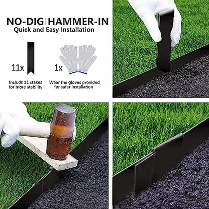 WORTH Garden 33 ft. Metal Landscape Edging, Lawn Edging for Landscaping - color: Powder-Coated Black