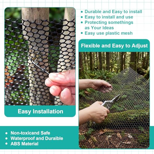 Plastic Mesh Fence Roll Black, Black, 40inx50ft - color: Black, size: 40inx50ft