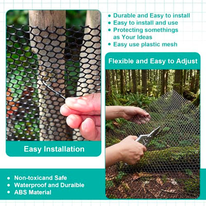 Plastic Mesh Fence Roll Black, Black, 40inx50ft - color: Black, size: 40inx50ft