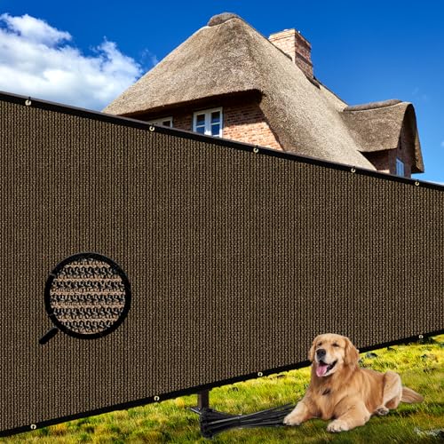 Shade&Beyond 4'x6'Customized Fence Privacy Screen 98% Blockage Heavy Duty 220 GSM Fencing Mesh Shade Net Cover for Wall Garden Backyard Outdoor Home Decoration, Customizable Brown - color: Brown, size: 4'x6'Customized