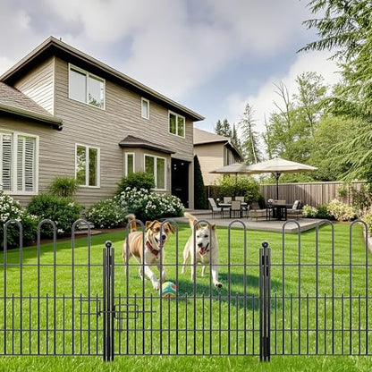 DurayLoly Garden Animal Barrier with Gate, 10 Panels 24" H Outdoor Fence - size: 10 Panels 24.01in (H) X 20ft (L)-With Gate