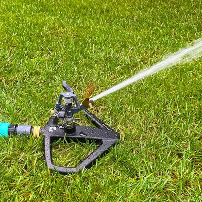 Lawn Impact Pulsating Sprinkler 300006, Medium Duty Decorative Metal Base Adjustable to 360 Degrees by New England Garden Tools