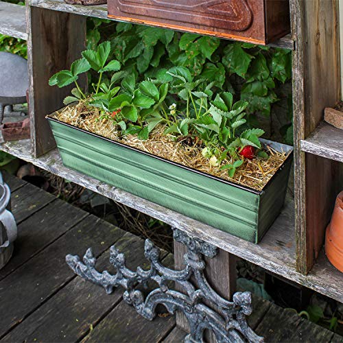 Achla Designs Galvanized Window Flower Box Planter-Green-Small (22" L x 6" W x 5" H) - color: Green, size: Small