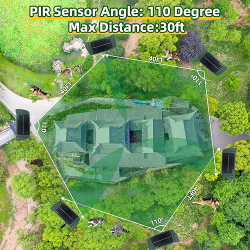 Cat Repellent Outdoor 4 Pack Solar Ultrasonic Animal Repeller for Deer