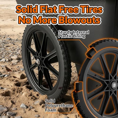 RONPOW 20" Flat Free Wheels Compatible with rubbermaid Wheelbarrows Tires - color: Black