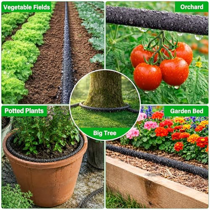 MIXC Drip Irrigation System with 100FT 1/4" Soaker Hose - size: 110ft
