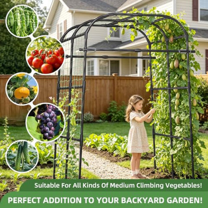 Garden Arch Trellis 71×43×83in PE Coated Metal Arbor for Outdoor Vines - size: 71"L x 43"W x 83"H