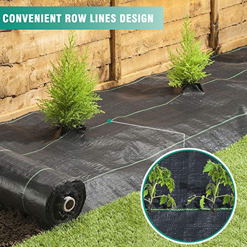 6FTx250FT Weed Barrier Landscape Fabric Heavy Duty 5oz Pro Ground Cover Mat - size: 5oz-6ftx250ft