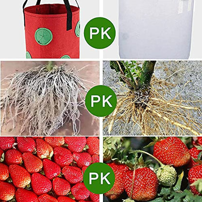 Upside Down Tomato Planter-3 Gallon Hanging Strawberry Planter Durable Aeration Fabric Grow Bags for Vegetables (Set of 3- Red，Green and Black) - color: Set of 3- Red，green and Black