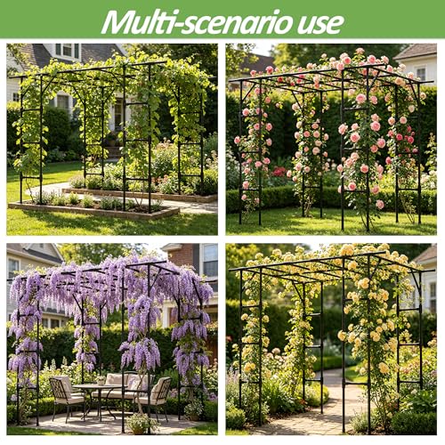 Grape Vine Trellis,Heavy Duty Metal Plant Support Trellis-96L*62W*79H in - size: 95.7（L）*61.6(W)*78.5(H) in