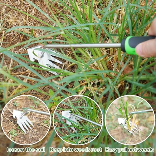 Weed Puller Tool, 4 Pack Stainless Steel Weeding Tool