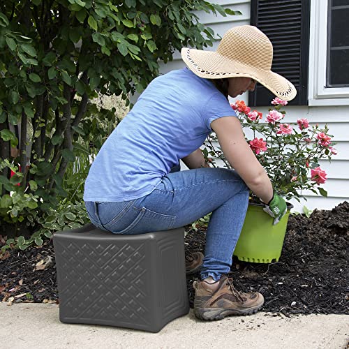 Simplay3 Handy Home 3-Level Heavy Duty Work/Garden Seat - 12" x 15" x 9" - Gray, Made in USA - color: Grey