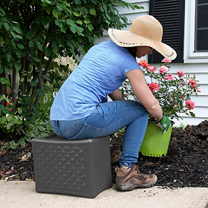 Simplay3 Handy Home 3-Level Heavy Duty Work/Garden Seat - 12" x 15" x 9" - Gray, Made in USA - color: Grey
