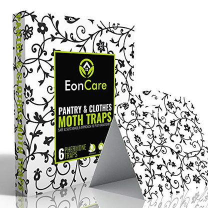 Pantry & Clothes Moth Traps | Dual Action Formula Captures More Types of Moths | Safe & Natural | 6 Pack | New & Improved 2020