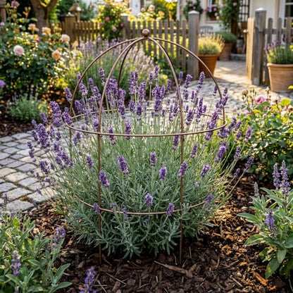 2 pcs 20-1/4" x 26" H Bronze Bird Cage Plant Support Heavy Duty Metal Bird Cage Plant Support Large Outdoor Garden Trellis for Peonies, Baptisia, Sedum & Other Perennials - size: 26 "X 20.25"