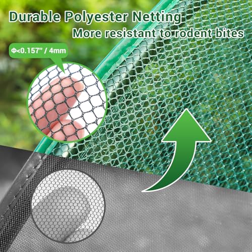 Ohuhu Crop Cages for Garden Plant: 6x3x5 Ft Tent Cage, Plant Netting Cover with Zipper, Garden Bed Cover, Plant Cover from Animal Wind-Resistant Garden Cage for Fruit Vegetable Flower - size: 6' x 3' x 5'