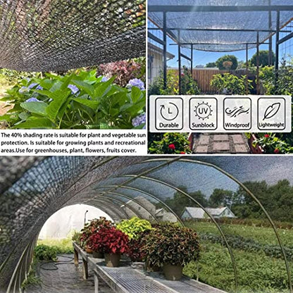 Shade Cloth for Plants Greenhouse, 40-50% Sunblock Shade Sails -for Outdoor Garden Pergola Patio Lawn Plant Sun Shade Cloths for Kennel Chicken Coop Easier to Hang Shade Net Cover - size: 3'x10'
