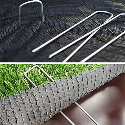 100 Pack 12 Inch Garden Stakes, Galvanized Landscape Staples for Weed Barrier Fabric, Heavy Duty Sod Pins Securing Pegs Netting Ground Sheets and Fleece, Ground Cover, Irrigation Tubing - size: 12 INCH-100Packs