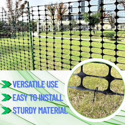 PotatoLife Black Plastic Garden Fence, Extra Strength, 4'x100' - color: Black, size: 4' x 100'