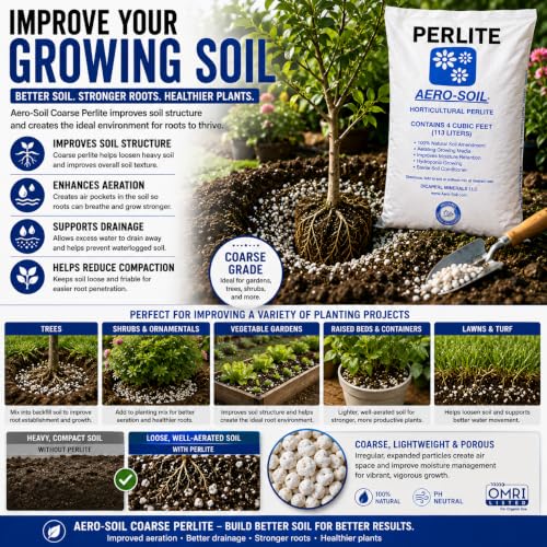 AeroSoil Perlite Premium Horticultural Grade Soil Additive Drainage and Growth - Coarse 4 Cubic Foot 4 Pack - color: 4 PACK