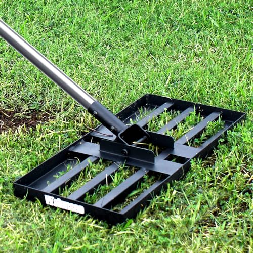 Walensee Lawn Leveling Rake, Reinforced Leveler with 6.5FT Steel Handle - size: 6.5FT 17"x10"