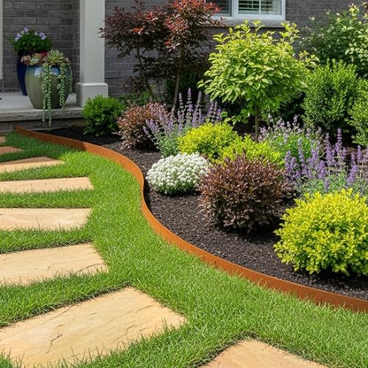 Worth Garden 10-Pack 4.5"x40" Metal Landscape Edging 33' Landscaping Border - color: Powder-Coated Rust