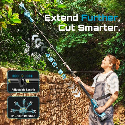 SEESII 2-in-1 Pole Pruning Shears with Battery Charger
