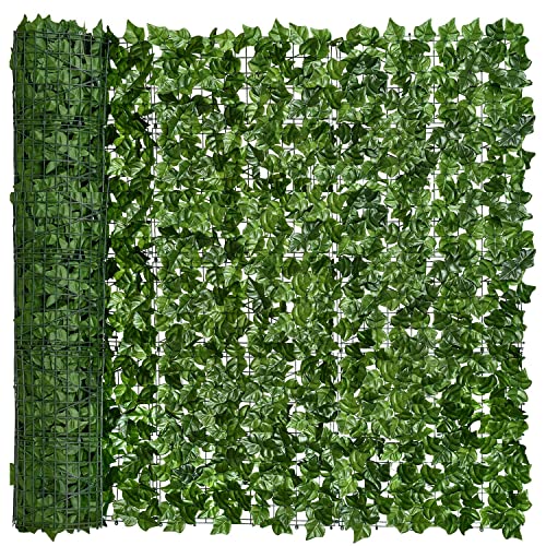DearHouse Artificial Ivy Privacy Fence, 137.9x39.4inch Artificial Hedges Fence and Faux Ivy Leaf Decoration for Outdoor Decor, Home, Garden Decor - size: 137.8x39.4inch