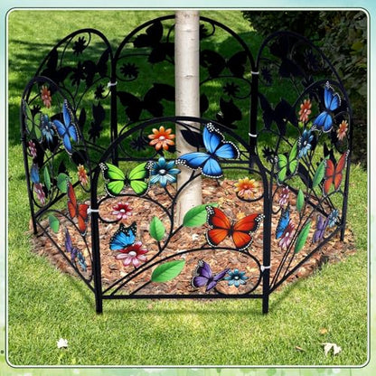 Yaocom 6 Pack Butterfly Garden Fence 16.5" H x 11.8" W Metal Border - style: Butterfly