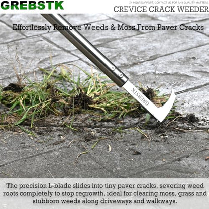 GREBSTK Crack Weeder Crevice Weeding Stainless Steel Tool Adjustable, 63 in