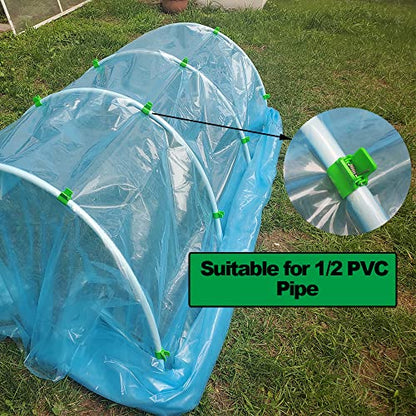 Greenhouse Clamps for 1/2 Inch PVC Pipe, Greenhouse Hoops,Support Frame, Grow Tunnel,Plant Support Garden Stakes.For Fixing Plant Cover, Garden Plastic Sheeting, Film Row Cover, Net(60 Pcs in 2 boxes) - size: for 1/2 inch PVC Pipe (Pack of 2)