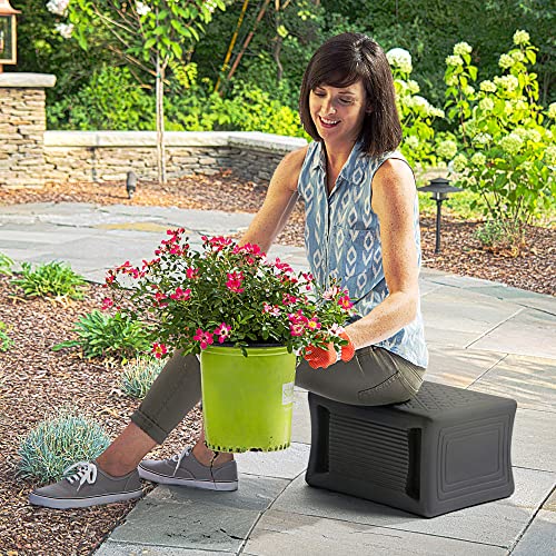Simplay3 Handy Home 3-Level Heavy Duty Work/Garden Seat - 12" x 15" x 9" - Gray, Made in USA - color: Grey