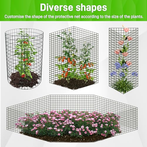 8 Pack 20x12 inch Plant Protector, Wire Garden Cages with Stakes & Ties - size: 24PCS-20"x 12"