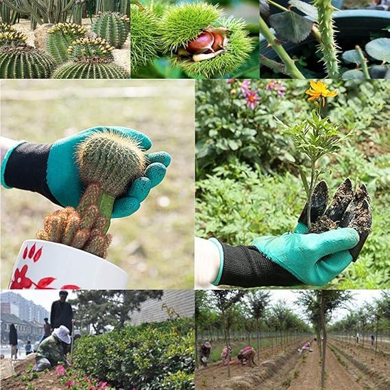 Garden Gloves with Claws, Claw Gardening Gloves for Digging, Planting, Weeding, Seeding - Waterproof for Men and Women