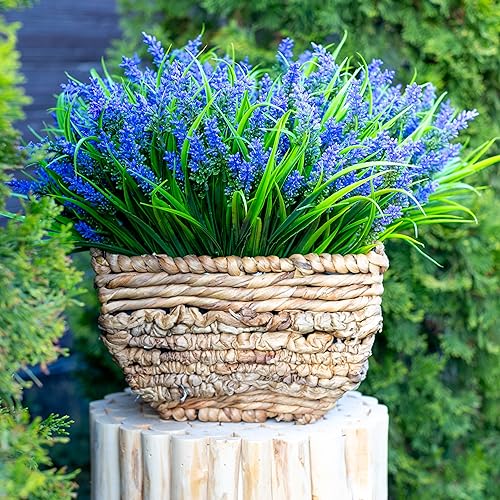 AXYLEX Artificial Lavender Outdoor, 20 Bundles Fake Plants (Purple) - color: Purple