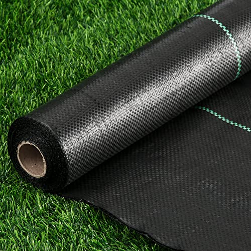 Weed Barrier Landscape Fabric Heavy Duty, 1.3FT x 100FT Thicken Garden Fabric Weed Mats, Weed Control Garden Cloth, Woven Geotextile Fabric for Garden Beds, Underlayment, Commercial Driveway - color: 1.3X100FT