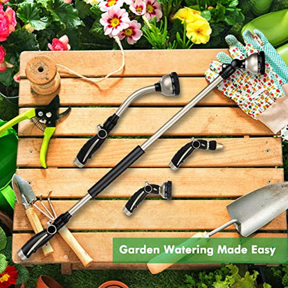 RESTMO 36' Long Watering Wand, Metal Garden Hose Wand with 180 Swivel Head, Heavy Duty, Aluminum & Zinc, 10 Watering Patterns, Thumb Control Sprayer