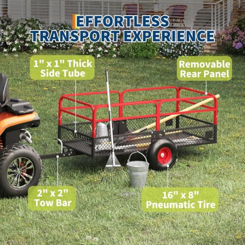 Garvee Tow Behind Dump Trailer for ATV UTV 1500 lbs 20 Cubic Feet