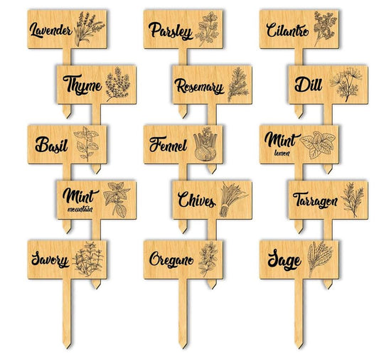 arricraft 15 Pcs Plant Labels, Wooden Herb Markers Herb T Type Tags Garden Labels with Printed Herb Name Wood Garden Stakes for Indoor and Outdoor Potted Seed Herbs Unique Funny Gifts - color: Funny Plant Labels-b