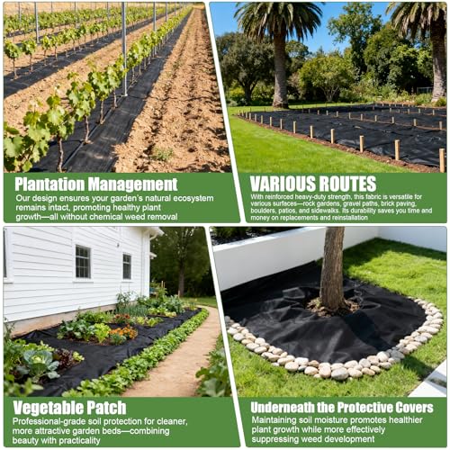 4oz Non-Woven Geotextile Weed Barrier Fabric, 3FTx50FT Heavy Duty Durable Landscape Fabric for Gardening, Landscaping, Erosion Control, French Drains, Ground Cover, Construction Projects (WN3X50) - style: WN3X50