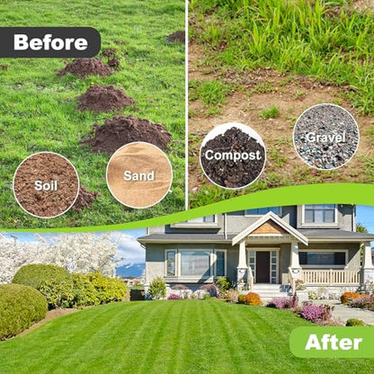 30"x10" Lawn Leveling Rake, Angled Design Yard Leveling Rake for Soil, Sand - size: 30 Inch