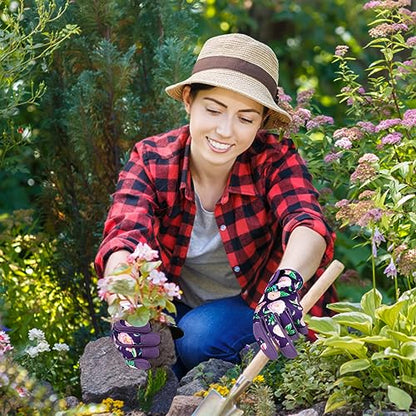 Leather Gardening Gloves for Women Garden Gloves Thorn Proof Heavy Duty Gloves Women Gardening Gift - color: Color C