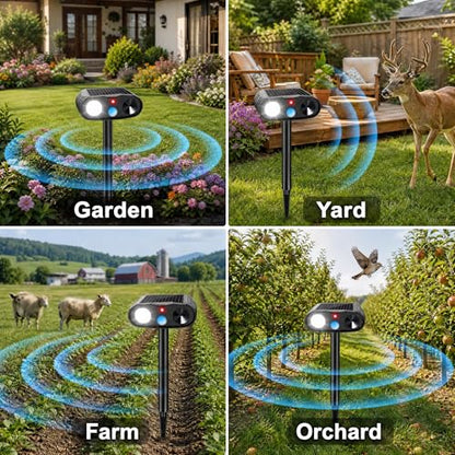 2026 Solar Ultrasonic Animal Repellent Sonic Fortress Pro Deer Repellent